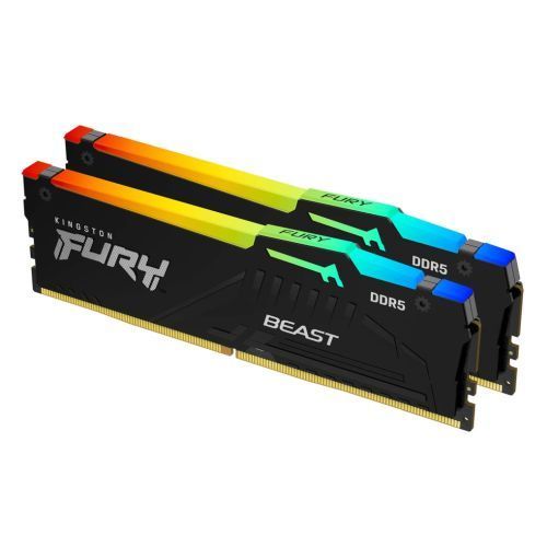 Kingston Fury Beast RGB 32GB Kit (2 x 16GB), DDR5, 6000MHz (PC5-48000), CL36, 1.35V, ECC, PMIC, AMD EXPO & Intel XMP 3.0, DIMM Memory Kingston Fury Beast RGB 32GB Kit (2 x 16GB), DDR5, 6000MHz (PC5-48000), CL36, 1.35V, ECC, PMIC, AMD EXPO & Intel XMP 3.0, DIMM Memory